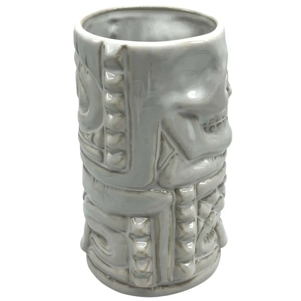 Pottery Barn Enchanted Tiki Mug Stacked Skull Totem Glass